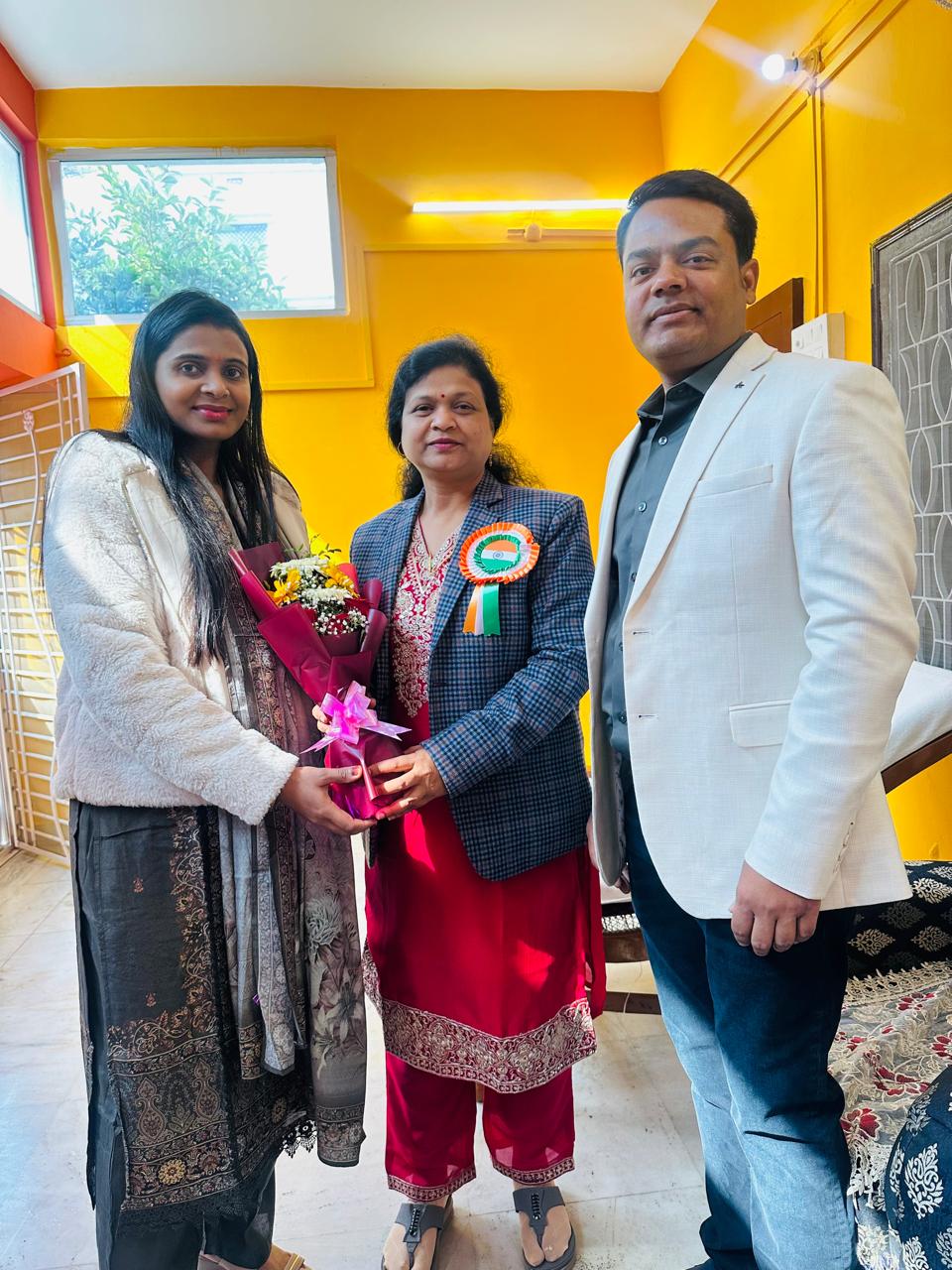 Republic Day celebration at O P Hospital, Gopalganj – Dr. Anjali Tiwari with family
